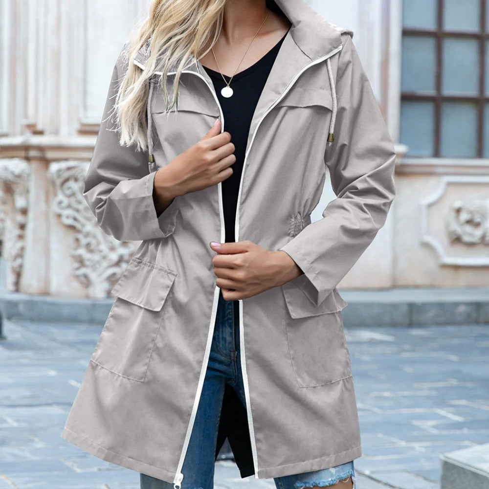 Women's Zip-Front Trench Coat